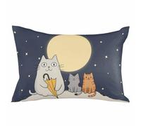 Federa per cuscino decorativo giapponese con gatto carino, 14 x 20 pollici, federa per cuscino lombare Harmony Moon Umbrella, semplice arte, federa per cuscino rettangolare stagionale per divano, di