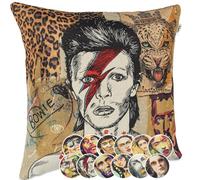 Federa per cuscino decorativo Gobelin, cuscino per divano, motivo pop art, stampato su entrambi i lati, David Bowie, 40 x 40 cm, senza imbottitura