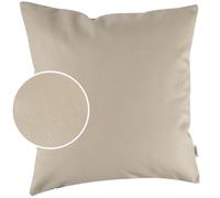 Federa per cuscino decorativo in ecopelle, per divano, in pelle, colore beige, 60 x 60 cm, senza imbottitura