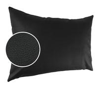 Federa per cuscino decorativo in ecopelle, per divano, in pelle, colore nero, 30 x 50 cm, senza imbottitura