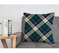 Federa per cuscino Decoro nero Plaid Decorazione tessile Bellezza Moda Trame Stile Materiale Sfondo Kilt scozzese Accogliente lino quadrato Copricuscino decorativo per divano letto 18x18 pollici
