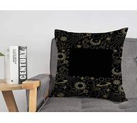 Federa per cuscino Doodle Luna Schizzo Astronauta Scopri lo spazio Lusso Meteora Astronomia Giorno Mano Nero Bambini Cometa Accogliente Lino Quadrato Decorativo Fodere per cuscini per divano letto 1