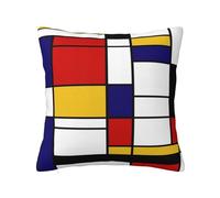 Federa per cuscino, federa decorativa per cuscino morbido 40x40 cm per divano camera da letto, composizione colore stile artistico Mondrian rosso
