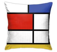 Federa per cuscino, federa decorativa stampata De Stijl (ispirata a Mondrian) fodere per cuscini morbidi 50x50 cm per divano camera da letto