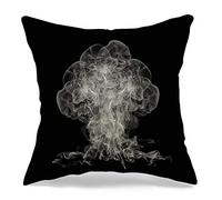 Federa per cuscino Federa rossa Armageddon Esplosione Astratta Apocalisse Test industriale Giallo Bomba atomica Catastrofe Nuvole Accogliente Lino Quadrato Copricuscino decorativo per divano letto 1