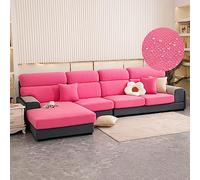 Federa per cuscino flessibile per divano, impermeabile, con base elastica, varie misure multicolore, copertura per lo schienale del divano (rosa, taglia L 80, 110 cm)