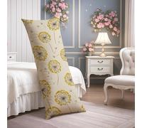 Federa per cuscino floreale per il corpo, giallo floreale vintage in morbido tessuto con cerniera, 50 x 137 cm, federa decorativa per letto, divano, testiera, 50 x 137 cm
