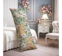 Federa per cuscino floreale per il corpo, motivo vintage botanico in morbido velluto, federa per cuscino lombare con cerniera, federa decorativa per letto, divano, testiera, 50 x 137 cm