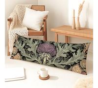 Federa per cuscino floreale per il corpo, stile vintage con carciofo, in morbido velluto, con cerniera, per cuscini lombari, decorazione per casa, divano, camera da letto, 50 x 137 cm