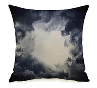 Federa per cuscino Foro Scuro Drammatico Grande tempesta Finestra Maestoso Temporale Portale Empireo Nuvole grigie Cielo Astratto Accogliente Lino Quadrato Decorativo Fodere per cuscini per divano l