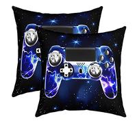 Federa per Cuscino Gamepad Galaxy Design Fulmine Viola Federa per Cuscino Gamepad per Divano Sofà Letto Videogiochi Gamer Cuscino Decorativo Federe per Cuscino Controller di Gioco 60x60cm Set di