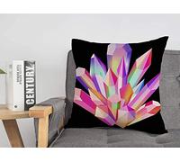 Federa per cuscino gemma colorata gioielli geometrici cristallo di rocca oggetti pietra oggetto prezioso set isolato opale accogliente lino quadrato decorativo federe per divano letto 18x18 p
