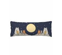 Federa per cuscino giapponese con simpatico gatto, 20 x 54 pollici, federa decorativa per cuscino Harmony Moon Umbrella, semplice federa lombare artistica, federa per cuscino rettangolare stagionale