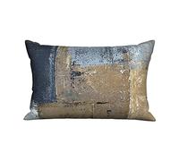 Federa per Cuscino Gray Contemporary Blue And Brown Abstract Painting Divano Copricuscini con Cerniera Invisibile Morbido Decorativi Federa, per Interni Ed Esterni, Divano, Letto, 40x60cm