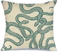 Federa per Cuscino Hand Drawn Tail Print Pattern Snakes Animals Squama Reptile Wild Textile Wildlife Graphic Divano Copricuscini Elegante Copricuscino, per Auto, Sedia, Letto, 45x45cm