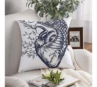 Federa per cuscino Hipster Serpente Cobra Cuore Tatuaggio Amore Invidia Animali Carattere della fauna selvatica Anaconda Anatomia anatomica Fodera per cuscino Cuscino quadrato per divano Sedia Bianc
