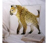 Federa per cuscino Iena Mammifero africano Animali Safari Sud Riserva animale isolata Fauna selvatica carina Poliestere Federa per cuscino Fodera per cuscino Divano Decorazioni 18x