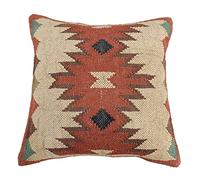 Federa per cuscino in iuta, realizzata a mano, motivo kilim, commercio equo e solidale, 45 x 45 cm, decorazione per la casa e il soggiorno (motivo 1)