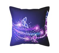 Federa per cuscino in pelle di lusso, con luce a farfalla, viola, decorazione per la casa, camera da letto, soggiorno, divano letto, 45,7 x 45,7 cm