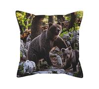 Federa per cuscino in pelle di lusso, con motivo orso, decorazione per la casa, camera da letto, soggiorno, divano letto, 45,7 x 45,7 cm