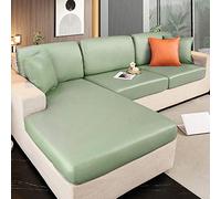 Federa per cuscino in pelle PU impermeabile con fascia elastica, fodera per divano elasticizzato e antigraffio, per 1/2/3/4 posti