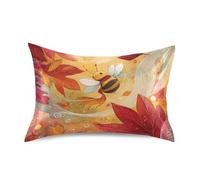 Federa per cuscino in raso con api autunnali e carine, per capelli e pelle, chiusura a busta, per letto queen size, 50,8 x 76,2 cm