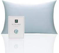 Federa per cuscino in seta 100% seta 22 momme certificata Oeko-TEX, benefici per capelli e pelle, anti età, anti acaro (luce verde, 50 x 70 cm)