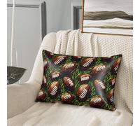 Federa per cuscino in seta per capelli e pelle, motivo football americano, con stampa di erba americana, dimensioni standard, 50 x 76 cm, comoda e morbida federa in raso con cerniera, per donne e