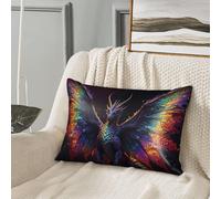 Federa per cuscino in seta per capelli e pelle, motivo "Rainbow Wings Majestic Dragon", dimensioni standard, 50,8 x 76,2 cm, federa in morbido raso con cerniera, per donne e uomini