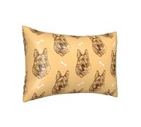 Federa per cuscino in seta per capelli e pelle Queen - Federa per cuscino rinfrescante per dormire, dimensioni standard, 50,8 x 76,2 cm, pastore tedesco, amarezza, in raso, con cerniera, regalo per