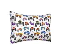 Federa per cuscino in seta per capelli e pelle Queen - Federe rinfrescanti per dormire, dimensioni standard 50,8 x 76,2 cm, motivo Monster Trucks1, federa in raso con cerniera, regalo per donne e