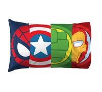 Federa per cuscino Jay Franco Marvel Super Hero Adventures Double Team, confezione da 2 - Biancheria da letto super morbida per bambini, doppia f