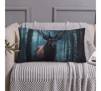 Federa per cuscino king size, dimensioni standard, 50,8 x 91,4 cm, morbida copertura in microfibra con stampa mistica di alce della foresta, resistente alle pieghe, resistente alle macchie, dimensioni