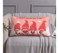 Federa per cuscino king size standard - 50,8 x 91,4 cm, morbida copertura in microfibra con stampa a blocchi di gnomi che tengono le lettere dell'amore, dimensioni standard con cerniera