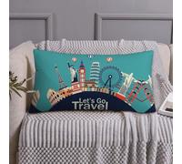Federa per cuscino king size standard - 50,8 x 91,4 cm morbida in microfibra stampata Let's go Travel copertura da viaggio dimensioni standard con cerniera