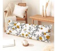 Federa per cuscino lombare con motivo floreale vintage, in morbido velluto, decorativa, con cerniera, per letto, divano, sedia, 50 x 137 cm