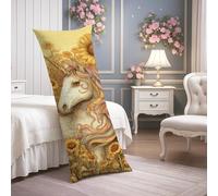 Federa per cuscino lombare in morbido velluto con stampa di girasoli vintage, con cerniera, decorativa, per letto, divano, testiera, 50 x 137 cm