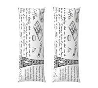 Federa per cuscino lunga in microfibra ultra morbida, con stampa della Torre Eiffel color caffè parigino, chiusura a busta, 50,8 x 152,4 cm