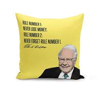 Federa per cuscino Money Citation Motivation Warren Buffet English Quote Billionaire (40 x 40 cm)
