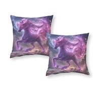 Federa per cuscino natalizia con unicorno magico e cavallo, decorativa per divano e camera da letto, 50,8 x 50,8 cm