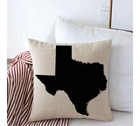 Federa per Cuscino Outline North USA Map Silhouette High Detailed Education State Fort South Gulf Road Houston Divano Copricuscini Morbido Fodera per Cuscino Quadrato, per Divano, Auto, 45x45cm