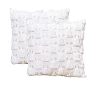 Federa per cuscino pasquale - Federa per cuscino con coniglietto primaverile, 2 pezzi, federa decorativa, tessuto morbido interattivo, funzione facile da usare, accessorio per la decorazione della