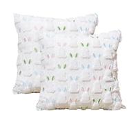 Federa per cuscino pasquale - Federa per cuscino con coniglietto primaverile, 2 pezzi, federa decorativa, tessuto morbido interattivo, funzione facile da usare, accessorio per la decorazione della