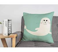 Federa per cuscino peloso cucciolo di foca arpa bianca artica sdraiato su animali fauna selvatica adorabile collezione di personaggi della vita del bambino accogliente fodera per cuscino decorativo