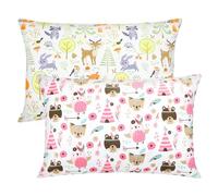 Federa per cuscino per bambini, 2 pezzi, 100% cotone, 40 x 60 cm, morbida, traspirante, per ragazzi e ragazze, con busta