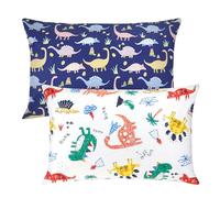 Federa per cuscino per bambini, 2 pezzi, 100% cotone, 40 x 60 cm, morbida, traspirante, per ragazzi e ragazze, con busta