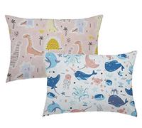 Federa per cuscino per bambini, 40 x 60 cm, confezione da 2 federe in cotone biologico, per passeggino, con chiusura a busta