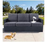Federa per cuscino per divano da esterno,Giardino Impermeabile Sofa Cover, Stretch Cushion Outdoor Covers,Adatte per Giardino, Patio e Mobili in Rattan (Dark grey,4 PCS)