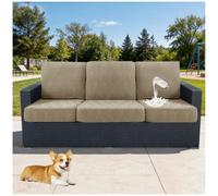 Federa per cuscino per divano da esterno,Giardino Impermeabile Sofa Cover, Stretch Cushion Outdoor Covers,Adatte per Giardino, Patio e Mobili in Rattan (Khaki,8 PCS)