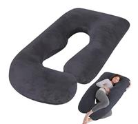 Federa per cuscino per gravidanza, a forma di J, cuscino per chi dorme sul fianco, in cotone, rimovibile, per adulti, 150 x 80 cm